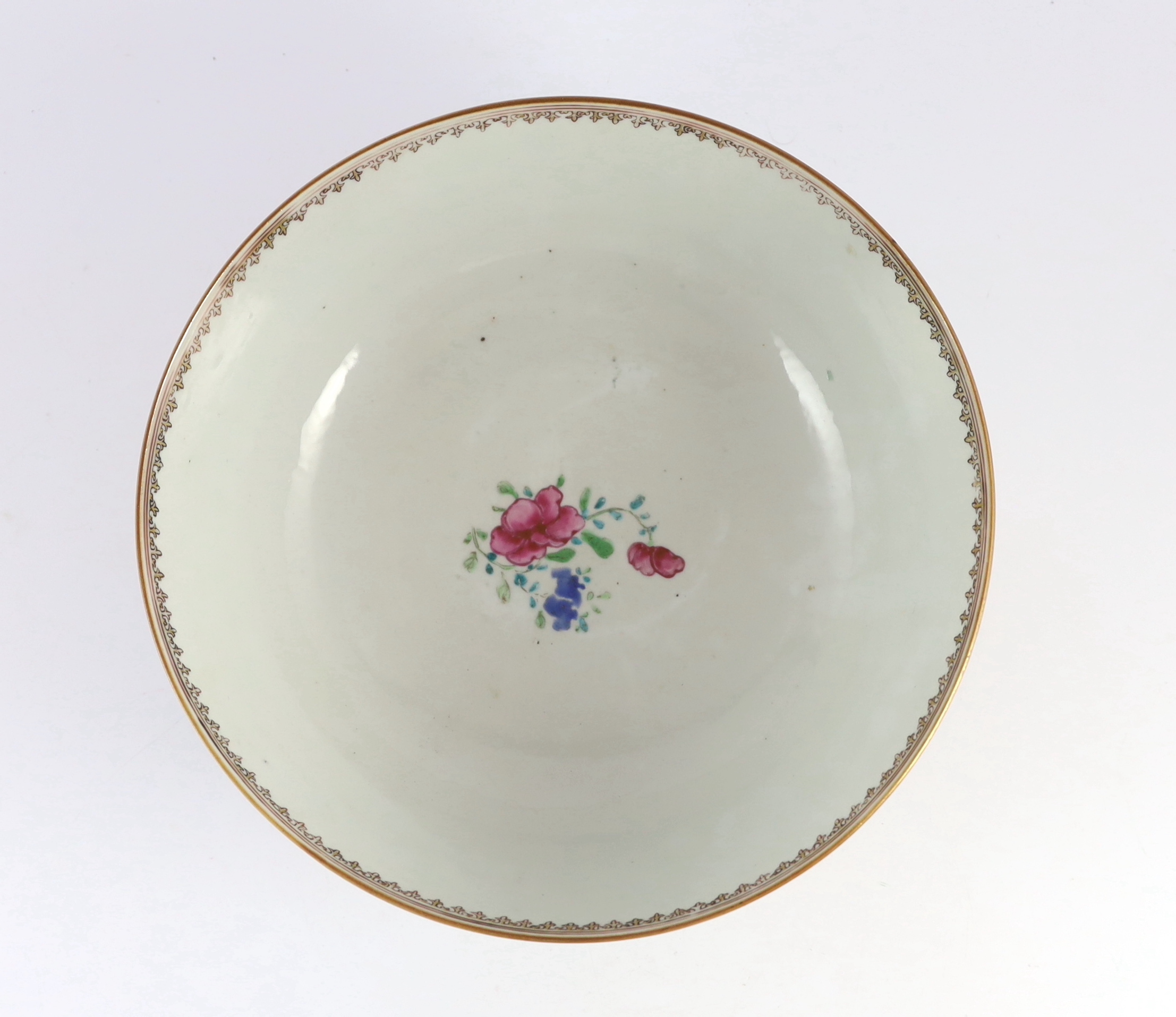 A Chinese enamelled porcelain Mandarin pattern bowl, Qianlong period